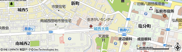 青森県弘前市南袋町周辺の地図