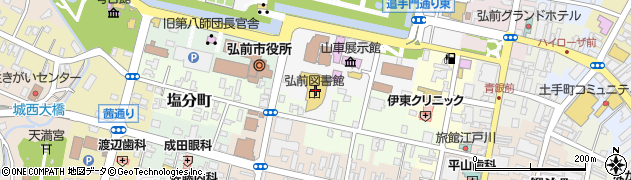 弘前市立弘前図書館周辺の地図