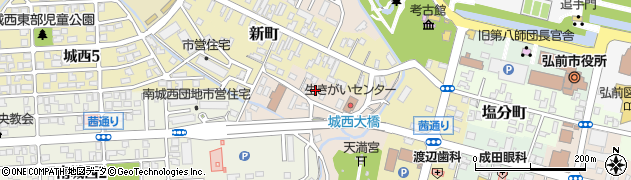 青森県弘前市南袋町1周辺の地図