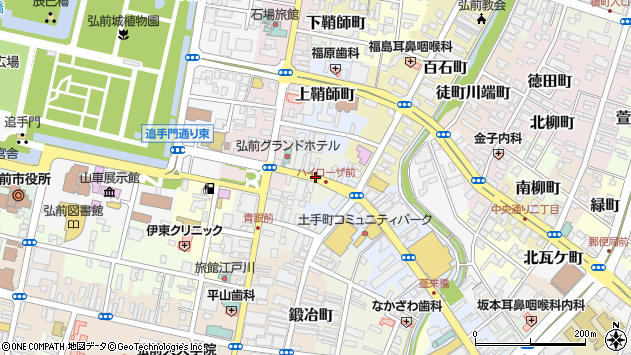 〒036-8201 青森県弘前市一番町の地図