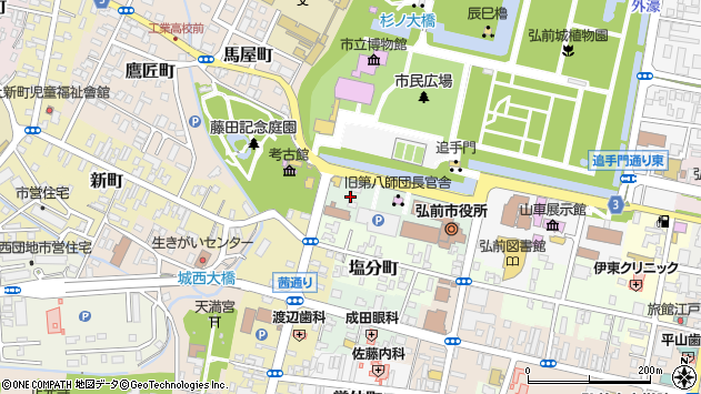 〒036-8207 青森県弘前市上白銀町の地図