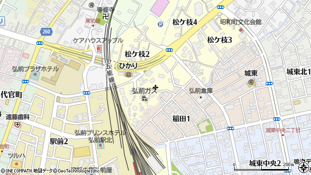 〒036-8042 青森県弘前市松ケ枝の地図