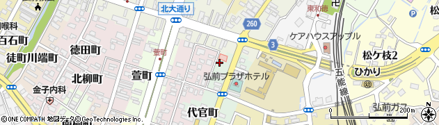 青森県弘前市代官町106周辺の地図