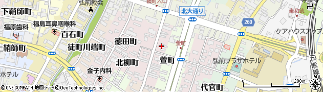 青森県弘前市南横町周辺の地図
