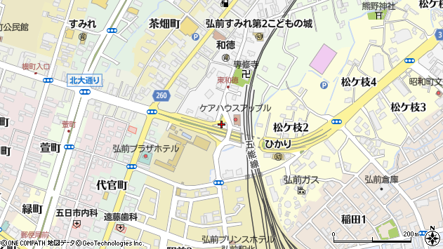 〒036-8043 青森県弘前市東和徳町の地図
