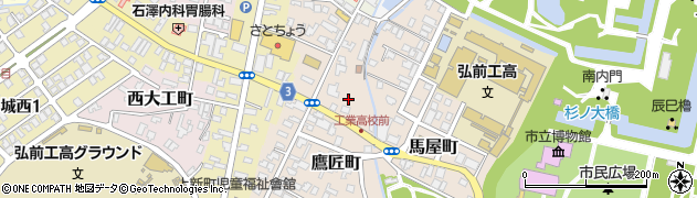 青森県弘前市鷹匠町21周辺の地図