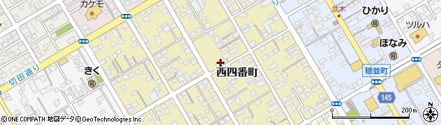 青森県十和田市西四番町周辺の地図