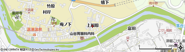 青森県黒石市温湯（上川原）周辺の地図