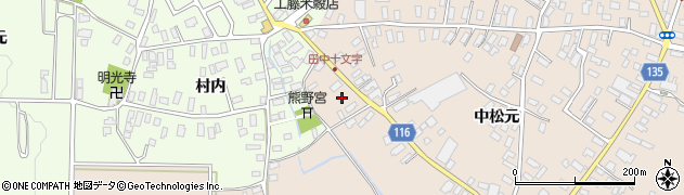 青森県平川市金屋下松元122周辺の地図