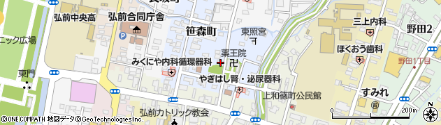 青森県弘前市笹森町周辺の地図