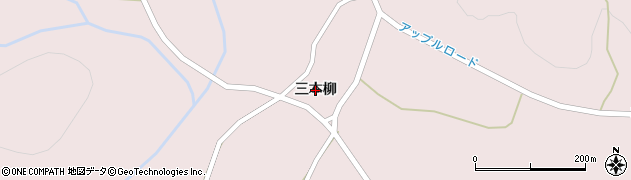 青森県弘前市百沢（三本柳）周辺の地図