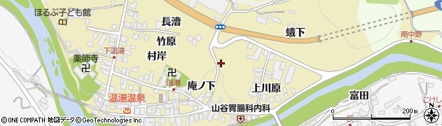 青森県黒石市温湯周辺の地図