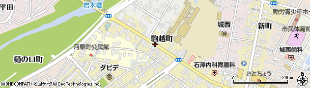 青森県弘前市駒越町周辺の地図