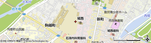 青森県弘前市西大工町周辺の地図