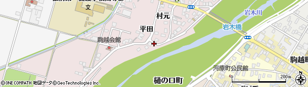 青森県弘前市駒越村元周辺の地図