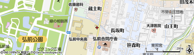 青森県立弘前中央高等学校　第二職員室周辺の地図