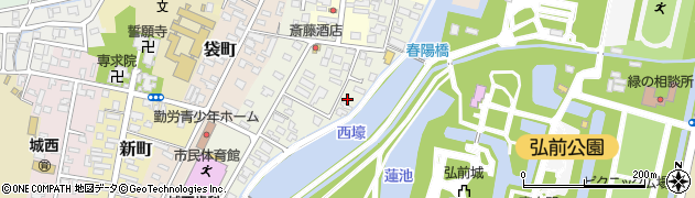 青森県弘前市五十石町74周辺の地図