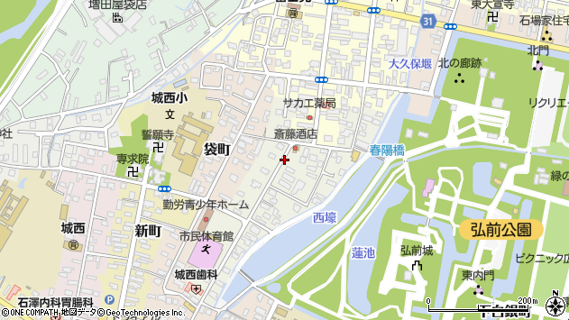 〒036-8362 青森県弘前市五十石町の地図