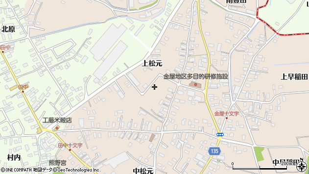 〒036-0202 青森県平川市金屋上松元の地図