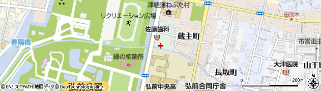 青森県弘前市大浦町周辺の地図