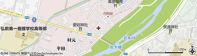 青森県弘前市駒越村元51周辺の地図
