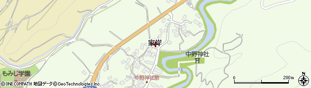 青森県黒石市南中野家岸周辺の地図