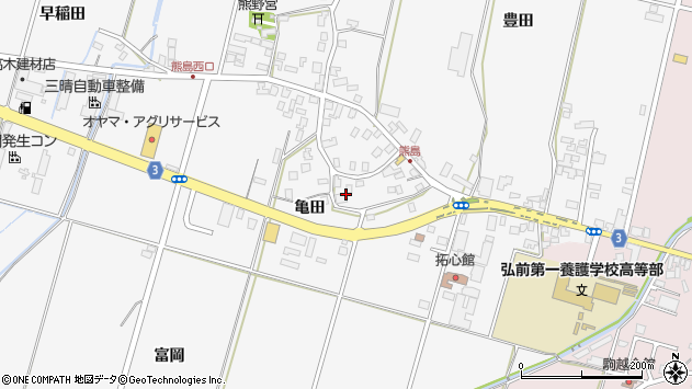〒036-1321 青森県弘前市熊嶋の地図