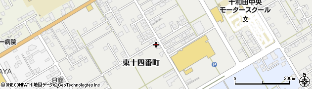 青森県十和田市東十四番町周辺の地図