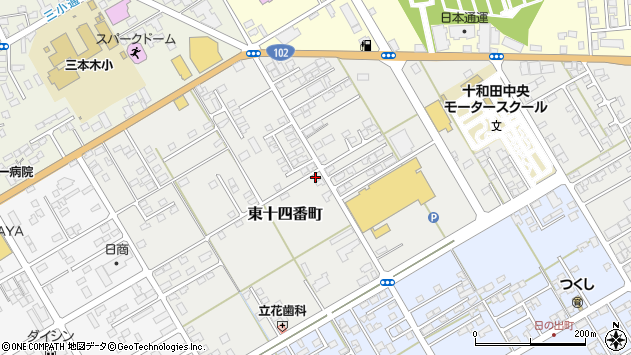〒034-0024 青森県十和田市東十四番町の地図