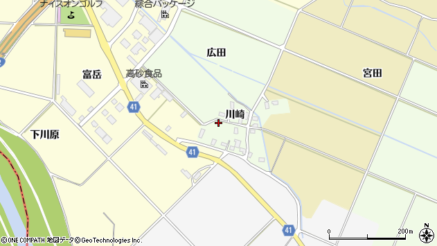 〒036-0223 青森県平川市西野曽江広田の地図