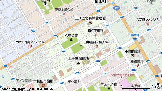 〒034-0082 青森県十和田市西二番町の地図