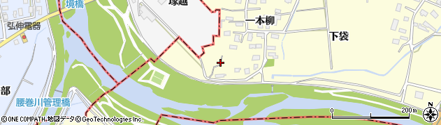 青森県平川市日沼一本柳周辺の地図