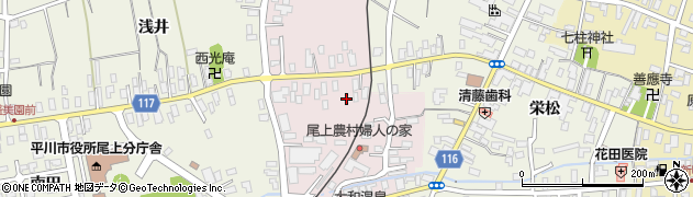 青森県平川市原大野周辺の地図