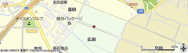 青森県平川市西野曽江広田周辺の地図