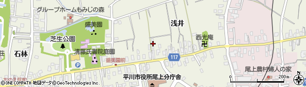 青森県平川市猿賀浅井14周辺の地図