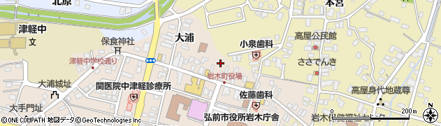 青森県弘前市賀田（大浦）周辺の地図