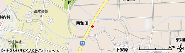 青森県平川市李平西和田周辺の地図