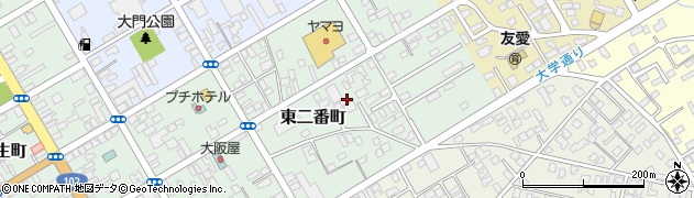 青森県十和田市東二番町周辺の地図