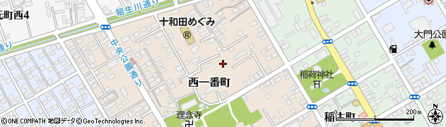 青森県十和田市西一番町周辺の地図