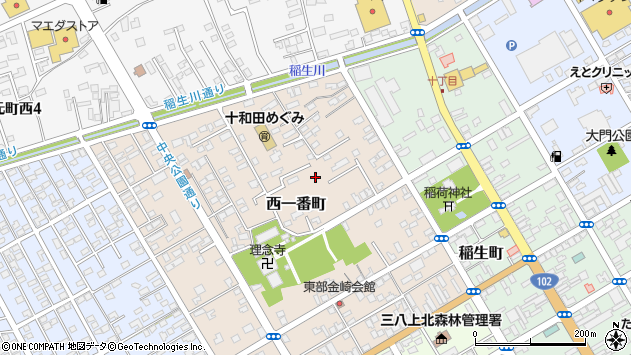 〒034-0092 青森県十和田市西一番町の地図
