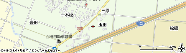 青森県平川市蒲田（玉田）周辺の地図