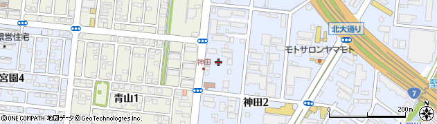 株式会社一条工務店　弘前・神田東展示場周辺の地図
