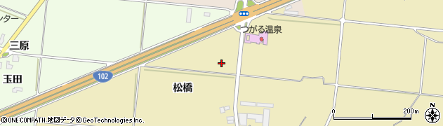 青森県平川市八幡崎松橋周辺の地図