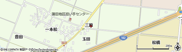青森県平川市蒲田（三原）周辺の地図