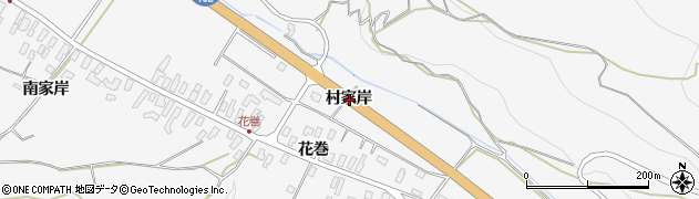 青森県黒石市花巻村家岸周辺の地図