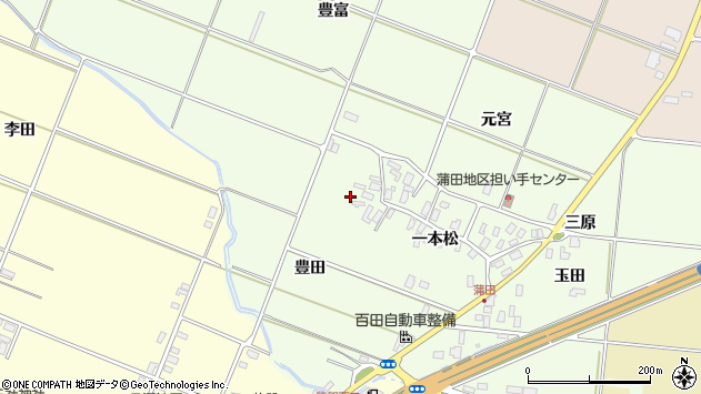 〒036-0232 青森県平川市蒲田元宮の地図