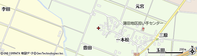 青森県平川市蒲田（一本松）周辺の地図