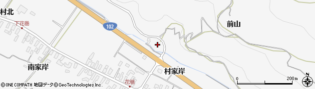 青森県黒石市花巻村家岸32周辺の地図
