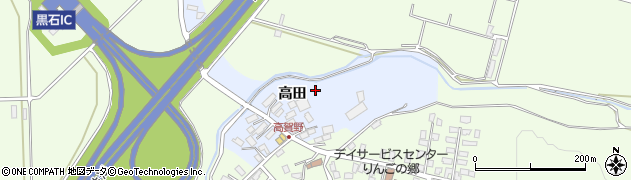 青森県黒石市高賀野周辺の地図