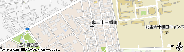 青森県十和田市東二十三番町周辺の地図